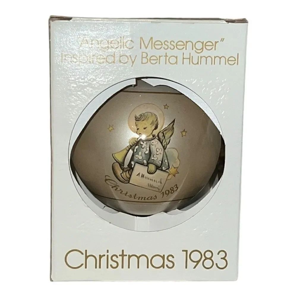 Schmid Berta Hummel Angelic Messenger 1983 Christmas Glass Ornament W Box